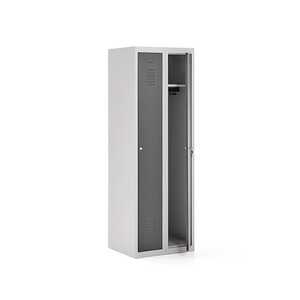 Klädskåp Click 1-dörr x 2 modul Mörkgrå 1800x600x500mm
