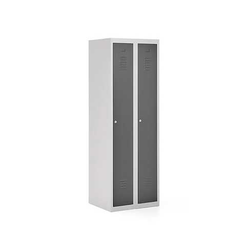 Klädskåp Click 1-dörr x 2 modul Mörkgrå 1800x600x500mm