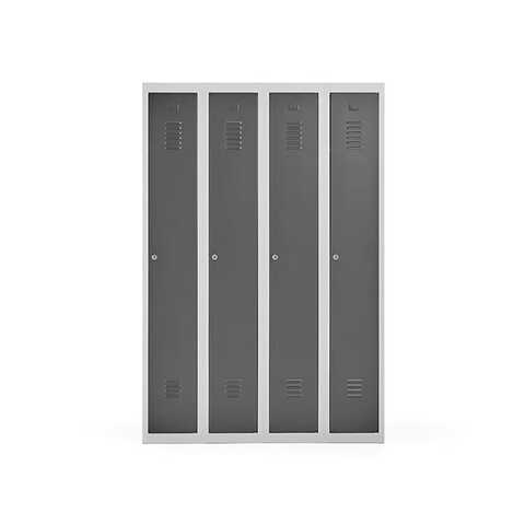 Klädskåp Click 1-dörr x 4 modul Mörkgrå 1800x1200x500mm