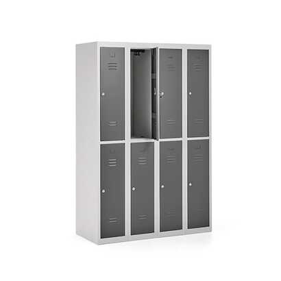 Klädskåp Click 2-dörr x 4 modul Mörkgrå 1800x1200x500mm