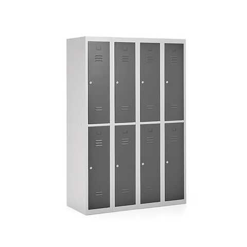 Klädskåp Click 2-dörr x 4 modul Mörkgrå 1800x1200x500mm